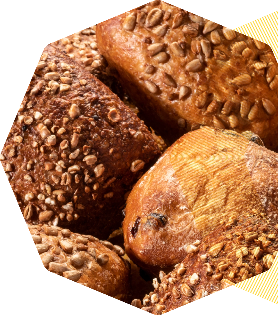 Bakkerij Visser &ndash; assortiment kleine broodjes met zaden en granen, ambachtelijk gebakken.
